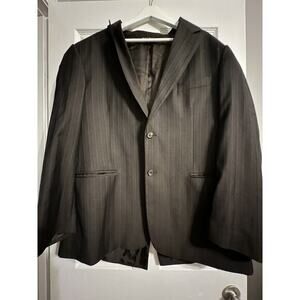 Zignone Made In Italy‎ Mens Coat Size 44 Dark Gray Striped